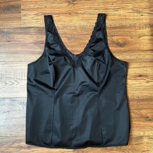 Vintage Y2K Black Dainty Lace Trim‎ Chemise Cami Lingerie Loungewear Coquette M